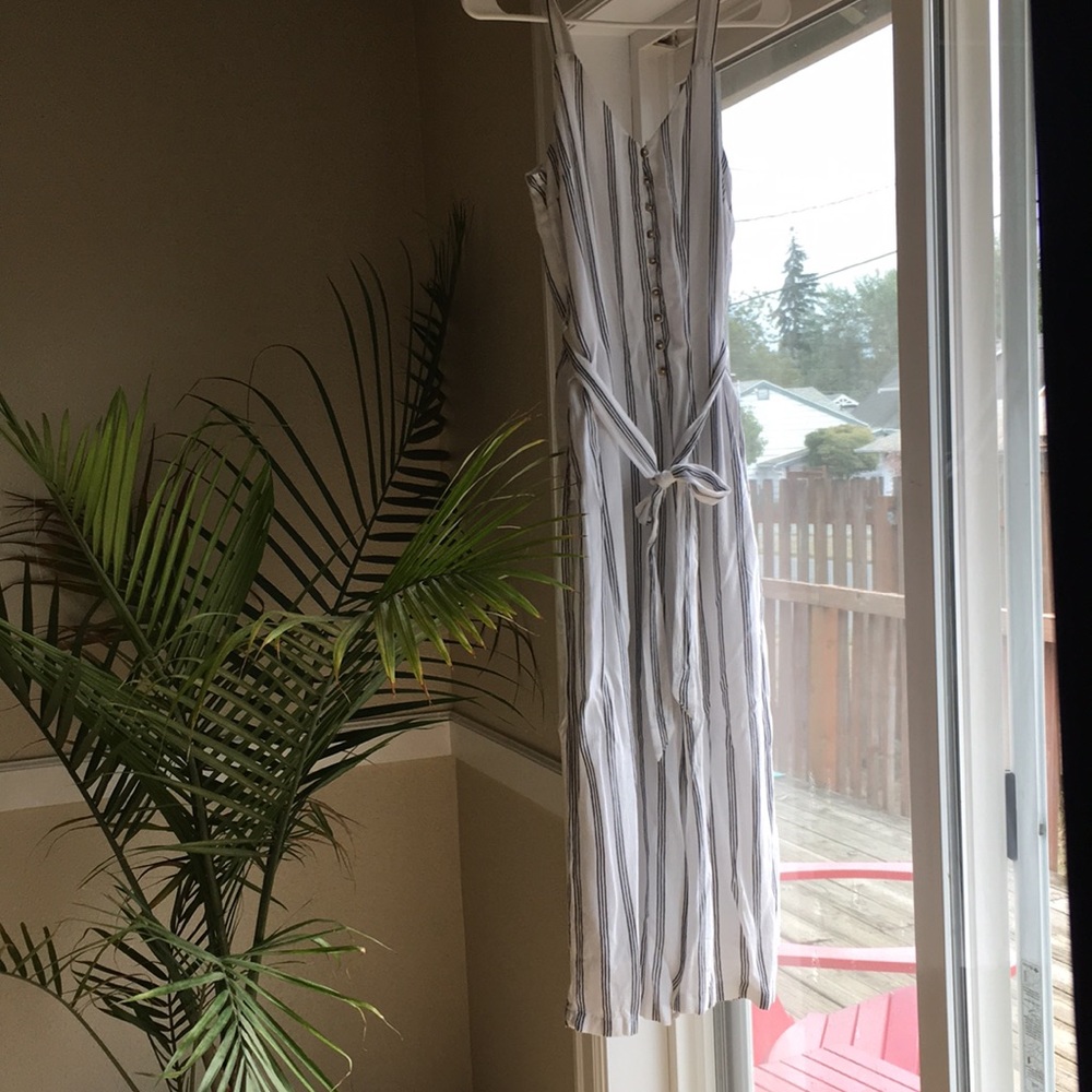 Black and White striped Jumpsuit